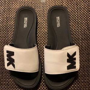 Michael Kors White Slides Size 8